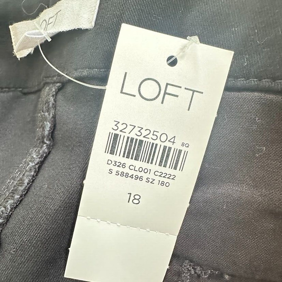 LOFT Womens Black The Washed Twill Shorts High Rise Plus Size 18 Curvy 4" - Picture 4 of 8